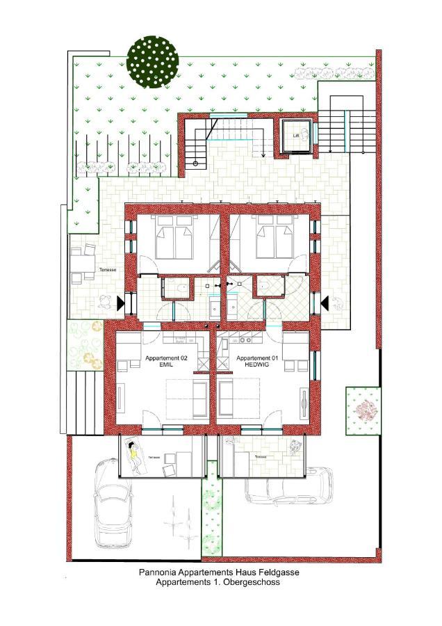 Pannonia Appartements 2 نيوسيدل آم سي المظهر الخارجي الصورة